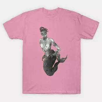 T Рубашка женщин Русалка Harajuku Печать Кавайи футболка Летний короткий рукав женский футболка Top Tee S