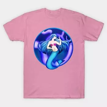 T Рубашка женщин Русалка Harajuku Печать Кавайи футболка Летний короткий рукав женский футболка Top Tee S розовый