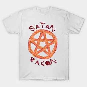 T Рубашка женщин Сатана Бекон Harajuku Печать Кавайи футболка Летний короткий рукав женский футболка Top Tee S