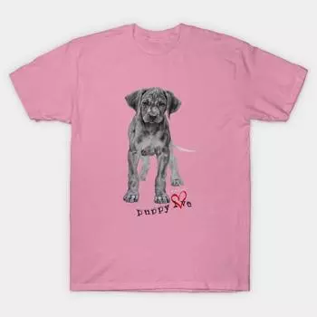 T Рубашка женщин Щенячья любовь Harajuku Печать Кавайи футболка Летний короткий рукав женский футболка Top Tee S