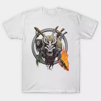 T Рубашка женщин Щит Хаоса Череп Демона Harajuku Печать Кавайи Футболка Летний короткий рукав женский футболка Top Tee S