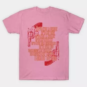 T Рубашка женщин Стреляй, чтобы жить Harajuku Печать Кавайи футболка Летний короткий рукав женский футболка Top Tee S розовый