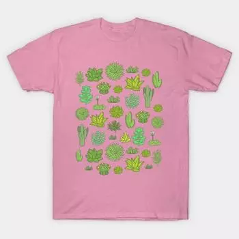 T Рубашка женщин Суккуленты Harajuku Печать Кавайи футболка Летний короткий рукав женский футболка Top Tee S