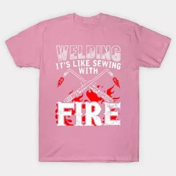 T Рубашка женщин Сварка, как шитье с огнем Сварщик Профессия Tr Harajuku Печать Кавайи Футболка Летний короткий рукав женский футболка Top Tee S