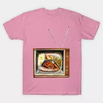 T Рубашка женщин ТВ Ужин Harajuku Печать Кавайи Футболка Летний короткий рукав женский футболка Top Tee S