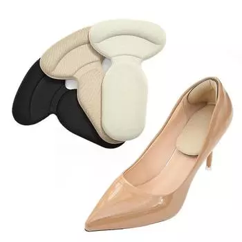 T-Shaped Foam Heel Pads: Anti-Wear and Slip-Reducing Half-Size Insoles for Shoe Size Adjustment.