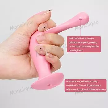 T-shaped Manual Massager Press Trigger Acupoints Massage Deep Tissue Relaxation Muscles Nerves Relief Body Fatigue Portable Tool розовый