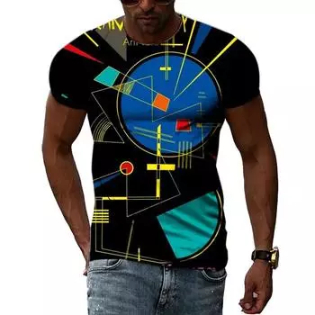 Футболка мода крутой стиль хип-хоп Харадзюку мужские футболки 3D повседневный индивидуальный абстрактный тренд принт короткий рукав O-образный вырез футболки топ S