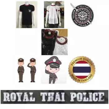 Футболка Королевская полиция Таиланда, майка с круглым вырезом, короткий рукав, принт, быстросохнущая, национальная форма, мужская, женская, унисекс M