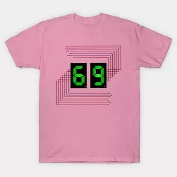 T Shirt Women 69 7Segment Harajuku Print Kawaii Tshirt Summer Short Sleeve Female T-Shirt Top Tee S розовый