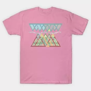 T Shirt Women Abstract Mountain Sunset T Shirt Harajuku Print Kawaii Tshirt Summer Short Sleeve Female T-Shirt Top Tee S