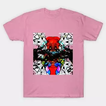 T Shirt Women Abstract Robot Harajuku Print Kawaii Tshirt Summer Short Sleeve Female T-Shirt Top Tee S розовый