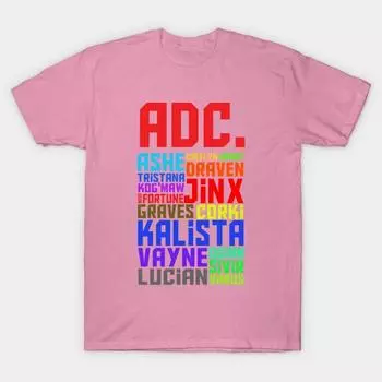 T Shirt Women Adc Harajuku Print Kawaii Tshirt Summer Short Sleeve Female T-Shirt Top Tee S розовый