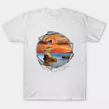 T Shirt Women Adventure To The Island Harajuku Print Kawaii Tshirt Summer Short Sleeve Female T-Shirt Top Tee S розовый