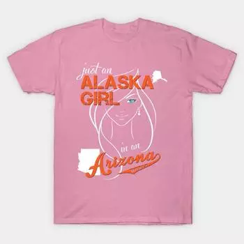 T Shirt Women Alaska Arizona Harajuku Print Kawaii Tshirt Summer Short Sleeve Female T-Shirt Top Tee S розовый
