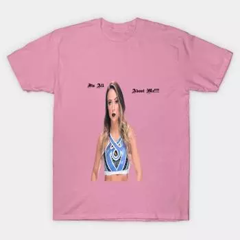 T Shirt Women All About Me Harajuku Print Kawaii Tshirt Summer Short Sleeve Female T-Shirt Top Tee S розовый