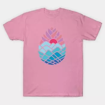 T Shirt Women Alpine Harajuku Print Kawaii Tshirt Summer Short Sleeve Female T-Shirt Top Tee S розовый