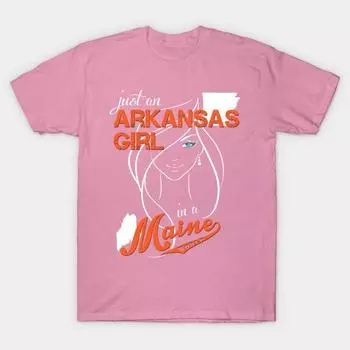 T Shirt Women Arkansas Maine Harajuku Print Kawaii Tshirt Summer Short Sleeve Female T-Shirt Top Tee S розовый