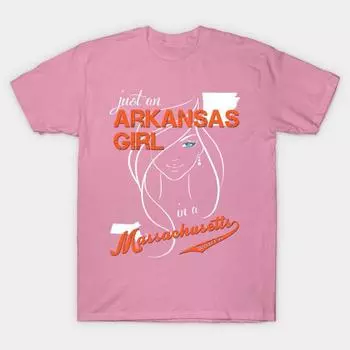T Shirt Women Arkansas Massachusetts Harajuku Print Kawaii Tshirt Summer Short Sleeve Female T-Shirt Top Tee S розовый