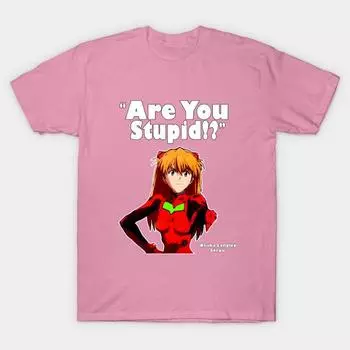 T Shirt Women Asuka Are You Stupid Harajuku Print Kawaii Tshirt Summer Short Sleeve Female T-Shirt Top Tee S