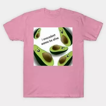 T Shirt Women Avovadonts Harajuku Print Kawaii Tshirt Summer Short Sleeve Female T-Shirt Top Tee S розовый