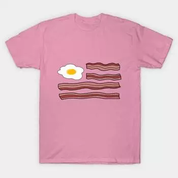 T Shirt Women Bacon Flag Harajuku Print Kawaii Tshirt Summer Short Sleeve Female T-Shirt Top Tee S