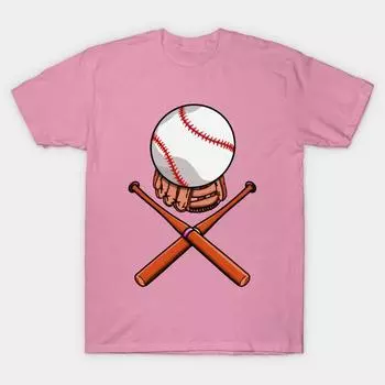 T Shirt Women Baseball Harajuku Print Kawaii Tshirt Summer Short Sleeve Female T-Shirt Top Tee S розовый
