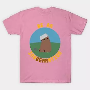 T Shirt Women Be An Insbearation Harajuku Print Kawaii Tshirt Summer Short Sleeve Female T-Shirt Top Tee S розовый