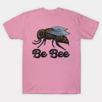 T Shirt Women Be Bee Harajuku Print Kawaii Tshirt Summer Short Sleeve Female T-Shirt Top Tee S розовый
