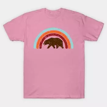 T Shirt Women Bear Pride 3 Harajuku Print Kawaii Tshirt Summer Short Sleeve Female T-Shirt Top Tee S розовый