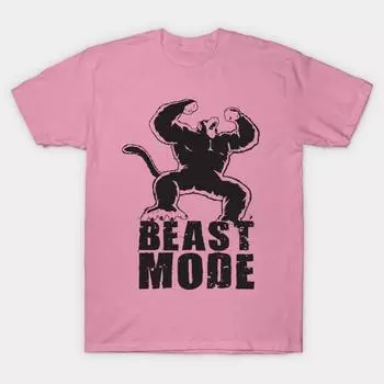 T Shirt Women Beast Mode Ozaru Harajuku Print Kawaii Tshirt Summer Short Sleeve Female T-Shirt Top Tee S розовый