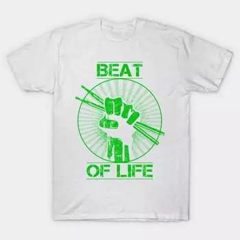 Женская футболка Beat Of Life Барабанные палочки Футболка Принт Харадзюку Каваий Футболка Летняя с коротким рукавом Женская футболка Топ S