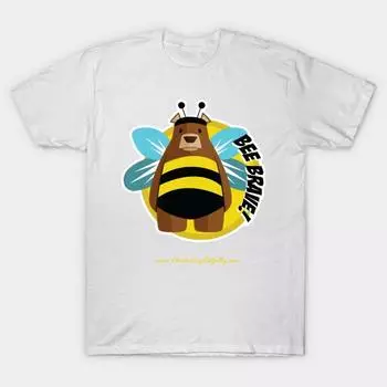 T Shirt Women Bee Brave Harajuku Print Kawaii Tshirt Summer Short Sleeve Female T-Shirt Top Tee S