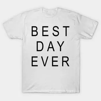 T Shirt Women Best Day Ever Funny Women And Men Harajuku Print Kawaii Tshirt Summer Short Sleeve Female T-Shirt Top Tee S розовый