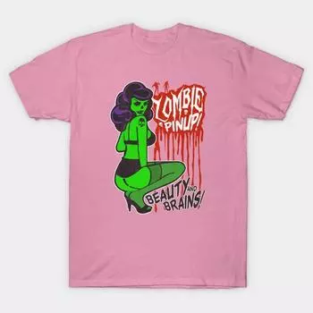 T Shirt Women Bombshell Zombie Pinup Harajuku Print Kawaii Tshirt Summer Short Sleeve Female T-Shirt Top Tee S
