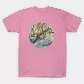 T Shirt Women Bow By A Stream Harajuku Print Kawaii Tshirt Summer Short Sleeve Female T-Shirt Top Tee S розовый