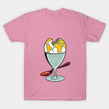T Shirt Women Breakfast Harajuku Print Kawaii Tshirt Summer Short Sleeve Female T-Shirt Top Tee S розовый