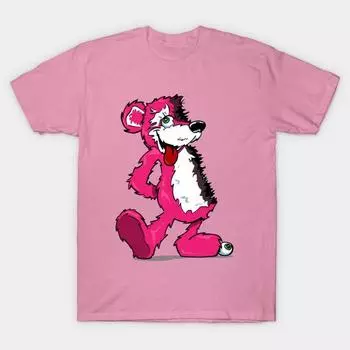 T Shirt Women Breaking Bear Harajuku Print Kawaii Tshirt Summer Short Sleeve Female T-Shirt Top Tee S розовый