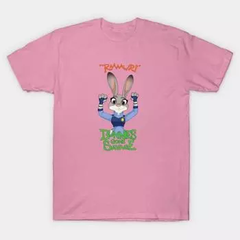 T Shirt Women Bunnies Gone Savage Harajuku Print Kawaii Tshirt Summer Short Sleeve Female T-Shirt Top Tee S розовый