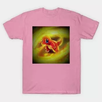 T Shirt Women Charamander Harajuku Print Kawaii Tshirt Summer Short Sleeve Female T-Shirt Top Tee S розовый
