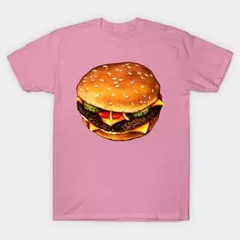 T Shirt Women Cheesburger Harajuku Print Kawaii Tshirt Summer Short Sleeve Female T-Shirt Top Tee S