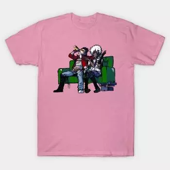 T Shirt Women Chilling With Jeane Harajuku Print Kawaii Tshirt Summer Short Sleeve Female T-Shirt Top Tee S розовый