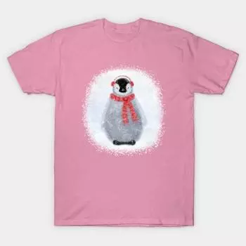 T Shirt Women Chilly Little Penguin Harajuku Print Kawaii Tshirt Summer Short Sleeve Female T-Shirt Top Tee S розовый