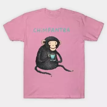 T Shirt Women Chimpantea Harajuku Print Kawaii Tshirt Summer Short Sleeve Female T-Shirt Top Tee S розовый