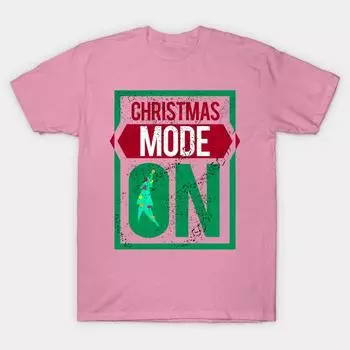 T Shirt Women Christmas Mode On Cool Xmas Design Harajuku Print Kawaii Tshirt Summer Short Sleeve Female T-Shirt Top Tee S розовый