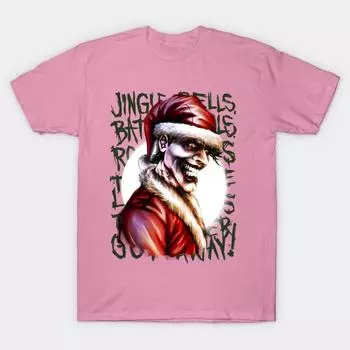 T Shirt Women Christmas With Joker Harajuku Print Kawaii Tshirt Summer Short Sleeve Female T-Shirt Top Tee S розовый