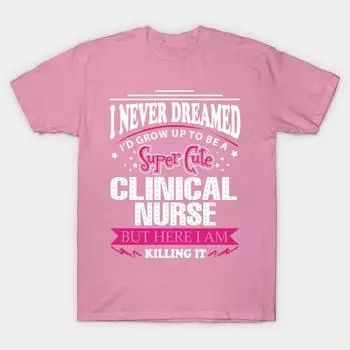 T Shirt Women Clinical Nurse Harajuku Print Kawaii Tshirt Summer Short Sleeve Female T-Shirt Top Tee S розовый