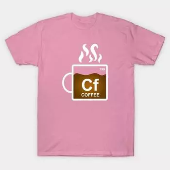 T Shirt Women Coffee Element Periodic Funny Design Art Gift For Harajuku Print Kawaii Tshirt Summer Short Sleeve Female T-Shirt Top Tee S розовый