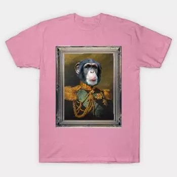 T Shirt Women Colonel Chimp Harajuku Print Kawaii Tshirt Summer Short Sleeve Female T-Shirt Top Tee S розовый