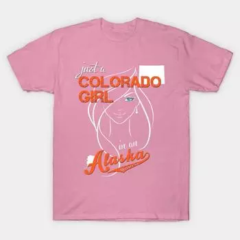 T Shirt Women Colorado Alaska Harajuku Print Kawaii Tshirt Summer Short Sleeve Female T-Shirt Top Tee S розовый